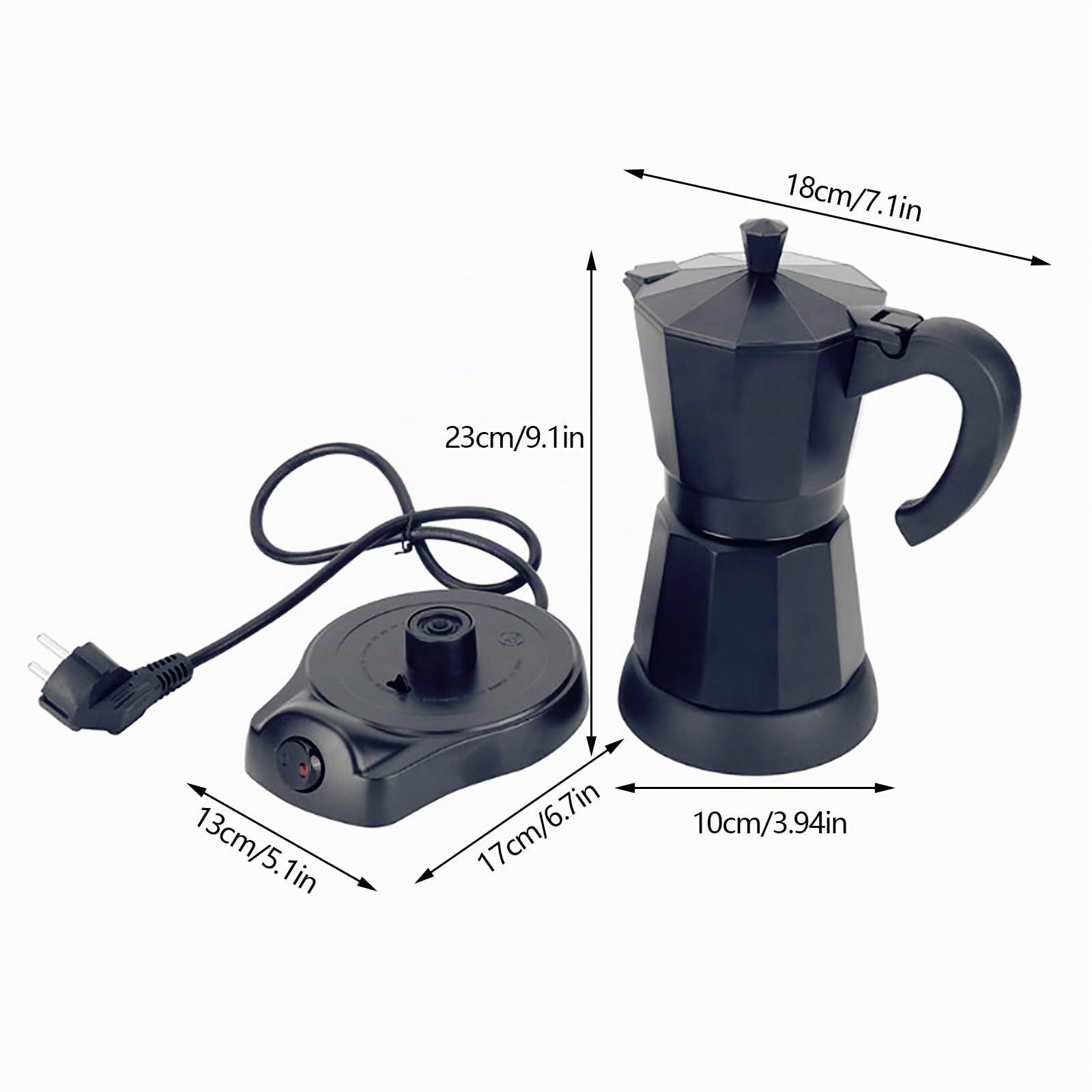 Caffettiera elettrica per caffè da campeggio e moka per 6 tazze (300 ml)