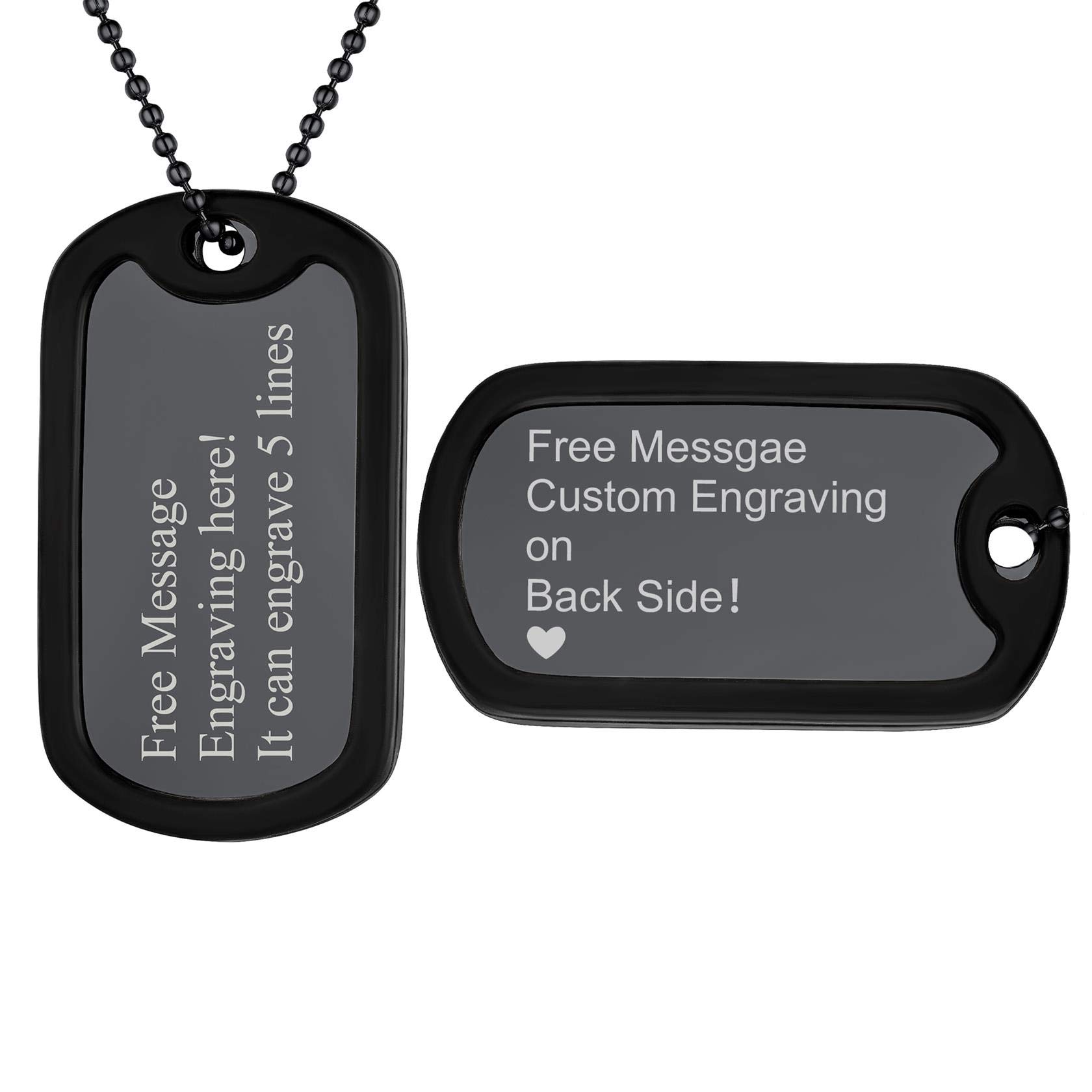 ChainsHouseCollares Tipo Militar con Nombres Alergias Fechas Personalizables, Chapas Militares Acero para Regalar a Hombres Mujeres