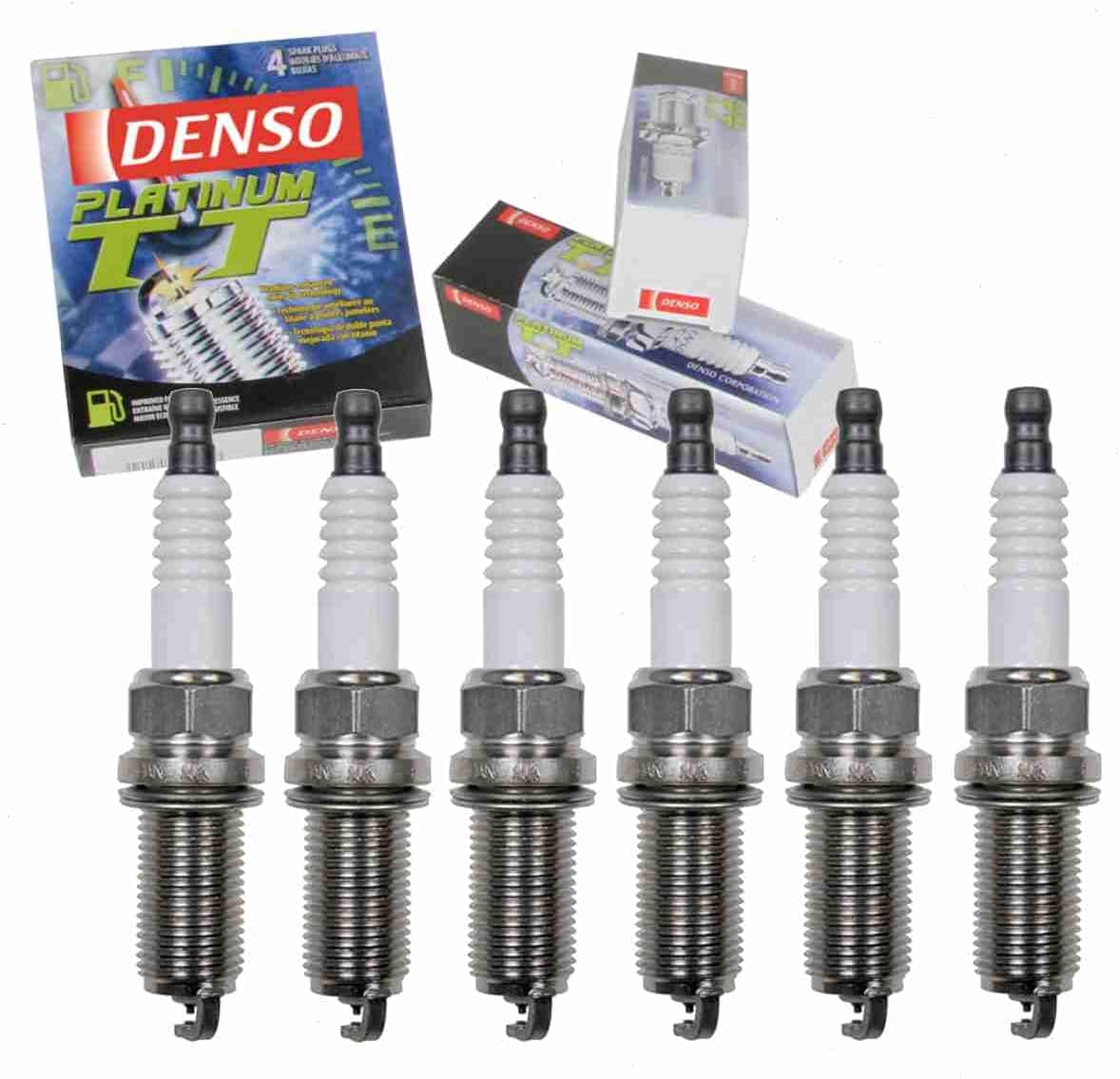 6 pc DENSO Platinum TT Spark Plugs compatible with Nissan Frontier 4.0L V6 2005-2016