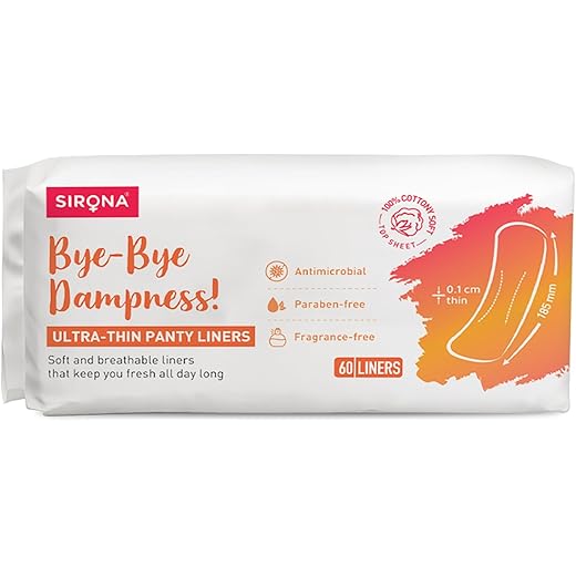 Sirona Daily Use Panty Liners with Aloe Vera - Pack of 60