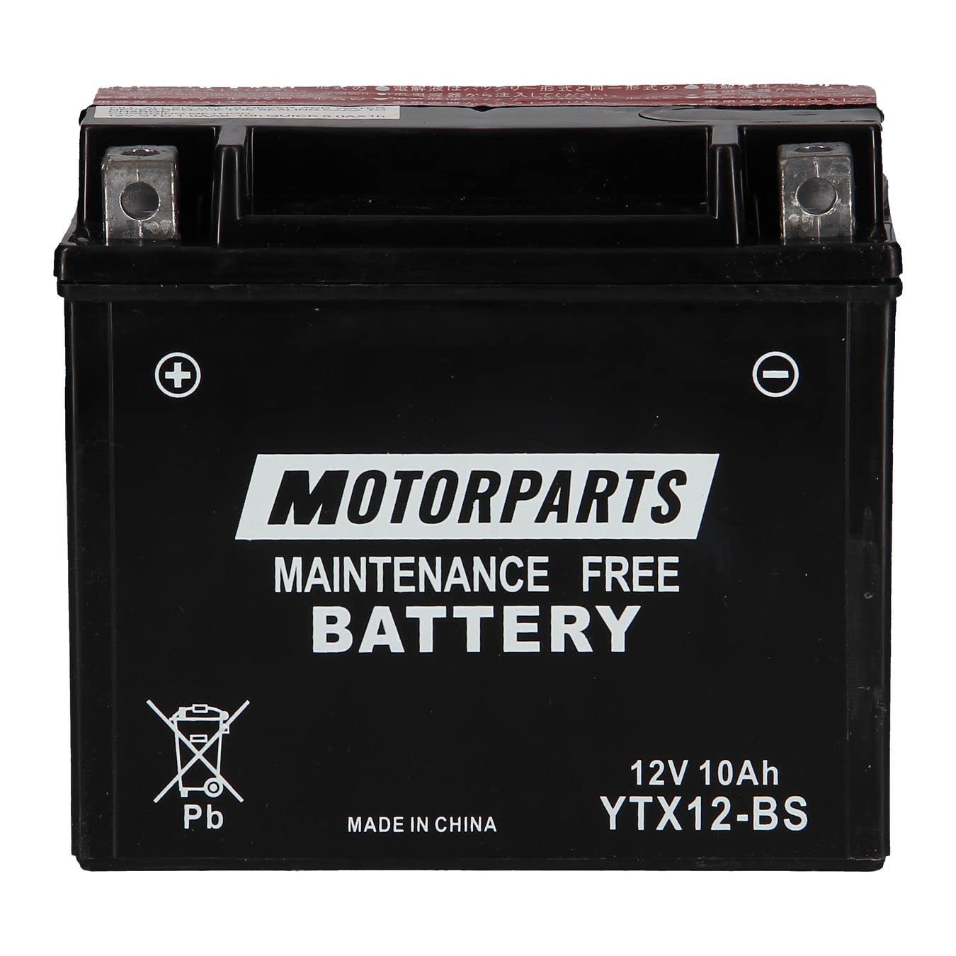 BATTERIA MOTORPARTS MINARELLI YTX12-BS 12V 10AH COMPATIBILE CON PIAGGIO BEVERLY RST 4T 4V IE EU3 300 4T 10 16 SENZA MANUTENZIONE COMPLETA SPECIFICA MOTO SCOOTER