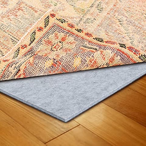 Non Slip Soundproof Rug Pad 12x12x0.4inches, (Felt + Rubber) Double Layers Area Carpet Mat Tap, Provides Protection and Cushioning for Hardwood or Tile Floors Cover