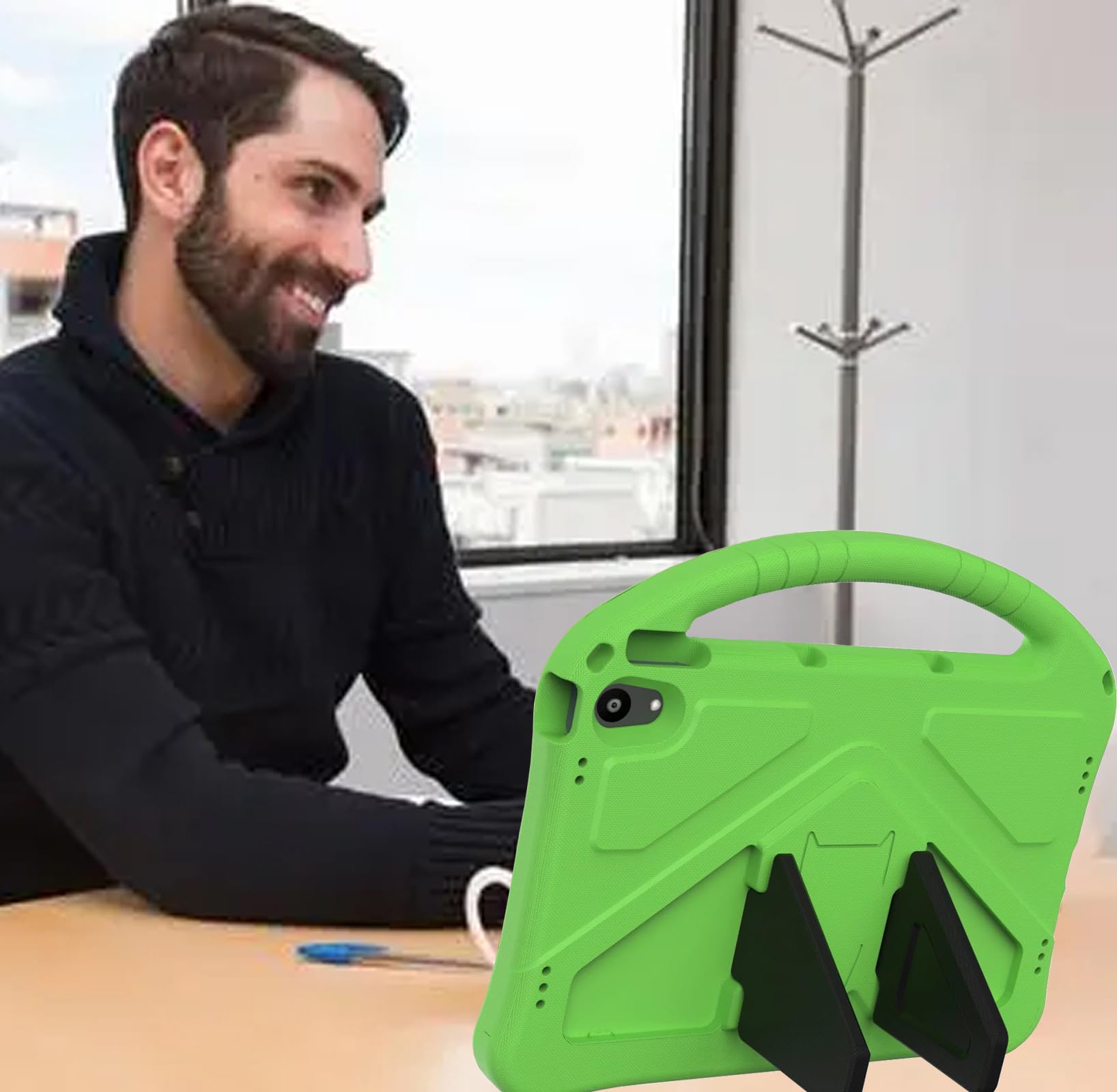 Funda para niños compatible con Lenovo TAB P11 (TB-J606F), a prueba de golpes, con asa y soporte, para P11 Plus (TB-J607F) de 11 pulgadas, color verde 4