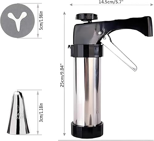 Miniatura 2 de Prensa de galletas, regalo del día de San Valentín para ella, prensa de galletas de acero inoxidable, kit de pistola de prensa de galletas para