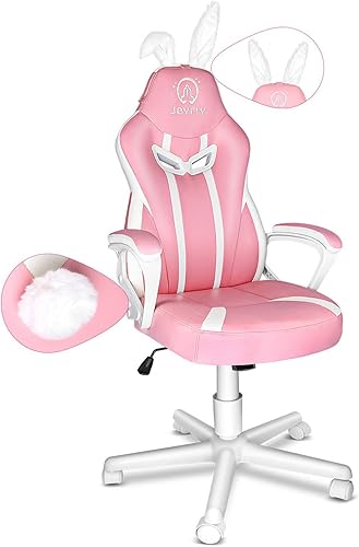 JOYFLY Silla de juegos grande y alta con reposapiés, capacidad de 400 libras, piel sintética ergonómica, reposabrazos ajustable con reposacabezas y