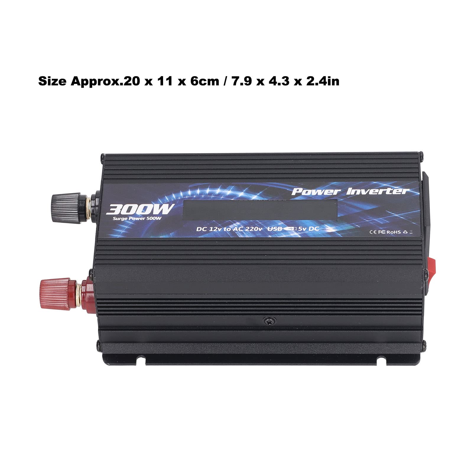 Generic Wysokowydajny Konwerter ładowarki Samochodowej 300 W z Uniwersalnym Gniazdem i Funkcjami Zabezpieczającymi do ładowania Aluminium W Podróży (BLACK)