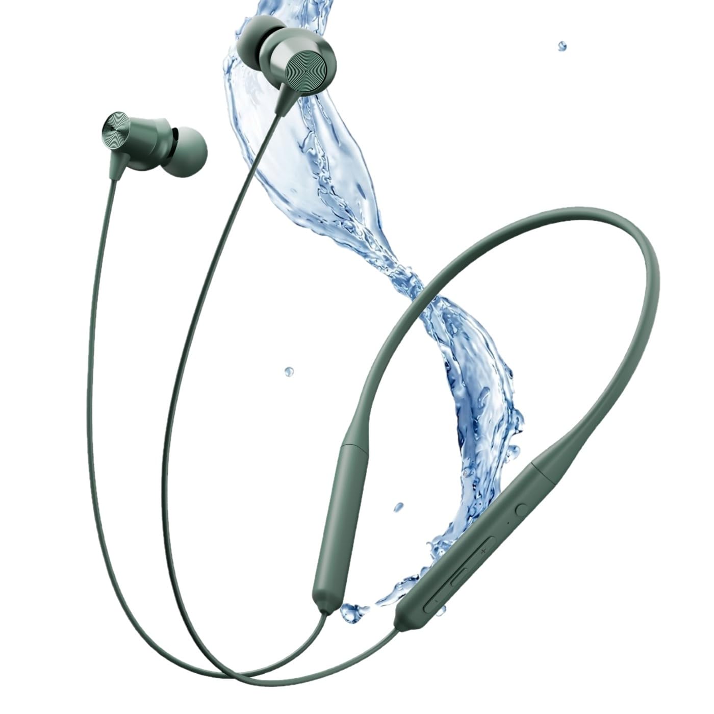 Z2 Wireless Bluetooth Neckband Headphones, Magnetic Earbuds, 52 Hours Playtime, Deep Bass, Sweat-Resistant (Green)-image-3