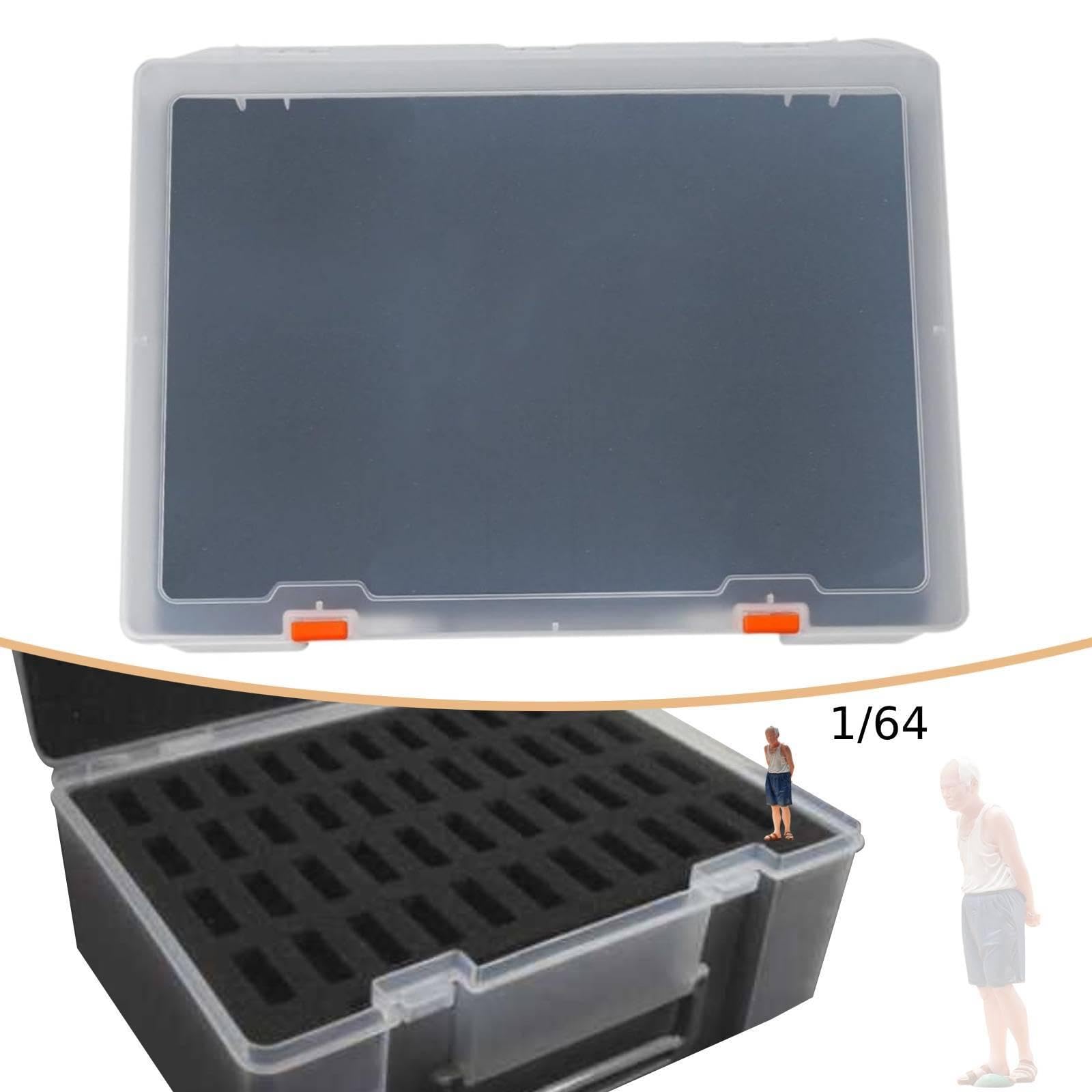 Caja de Almacenamiento para Figuras en Miniatura a Escala 1:64 - Caja Protectora para Figuras Articuladas - Estuche de Transporte, Translúcido de 2 Niveles