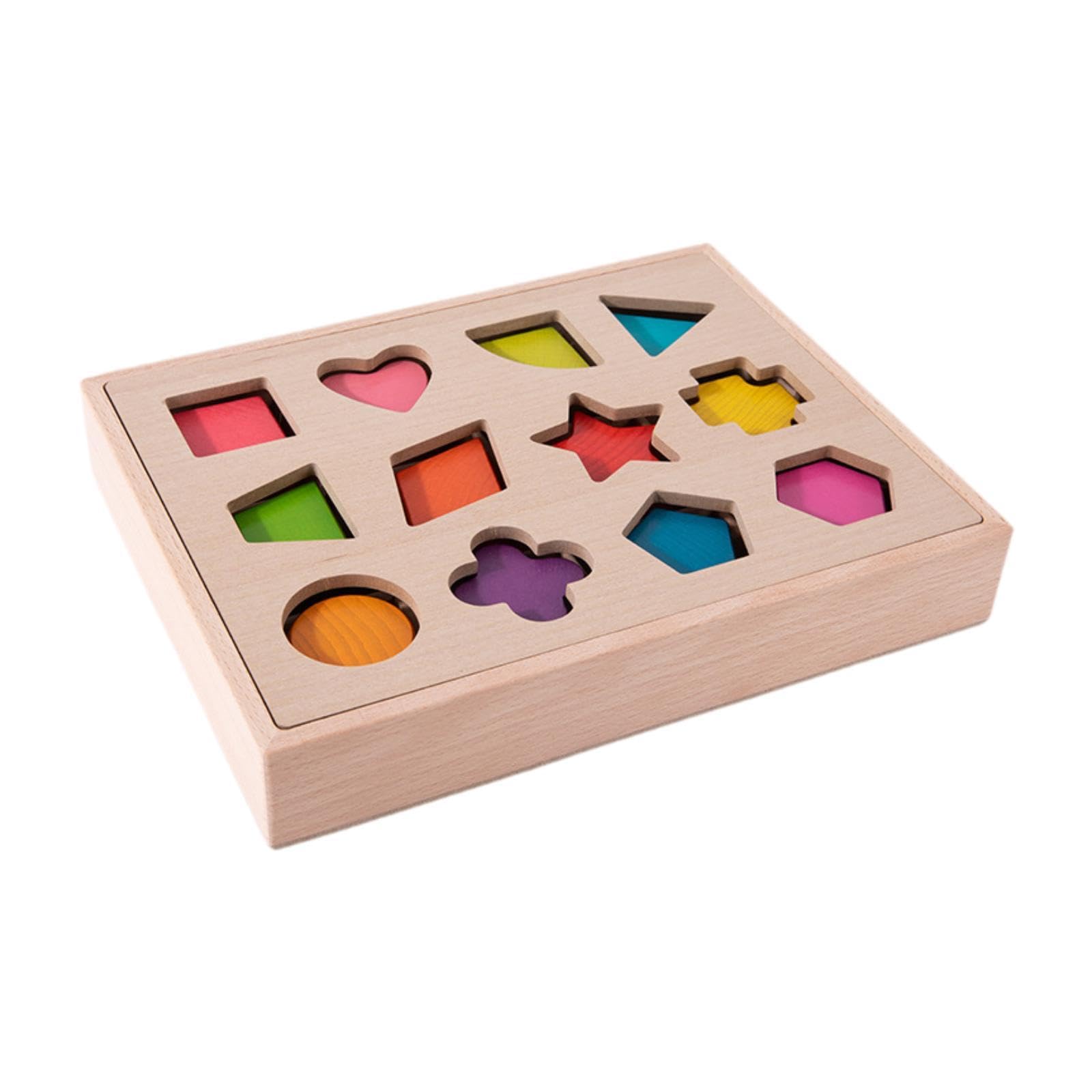 Generic Holzform Sortierspielzeug für Kinder, Puzzle Und Matching Box Zur Förderung Der Koordination, Bunt