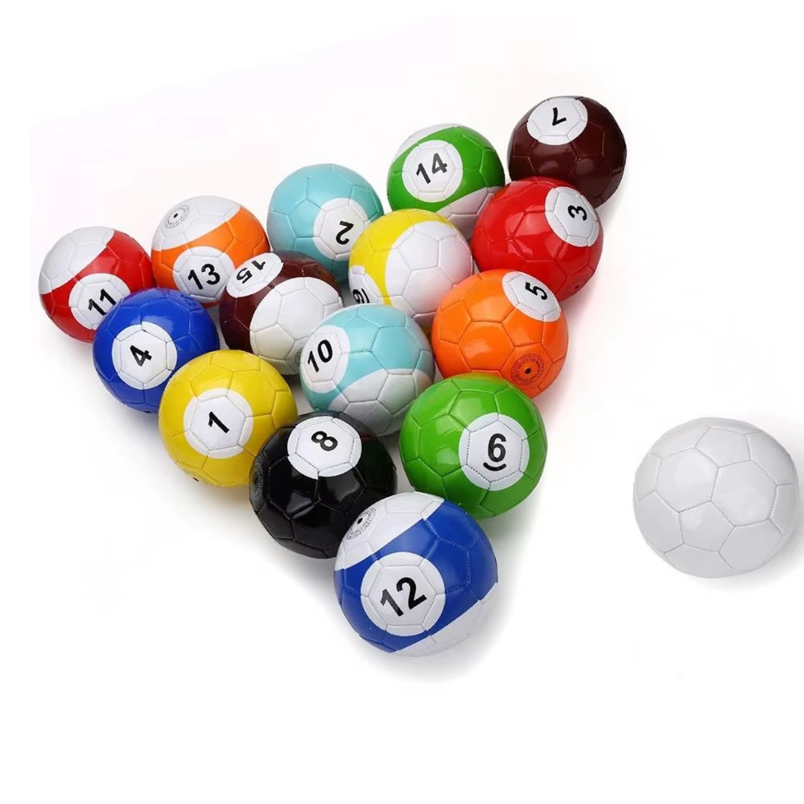16 Teiliges aufblasbares Billard-Fußball Spiel, Leder Pool-Kick Billard Set, aufblasbare Snookerbälle für Tischspiele, Erwachsenen Sport-Freizeitspiel für Garten/Innenräume & Outdoor