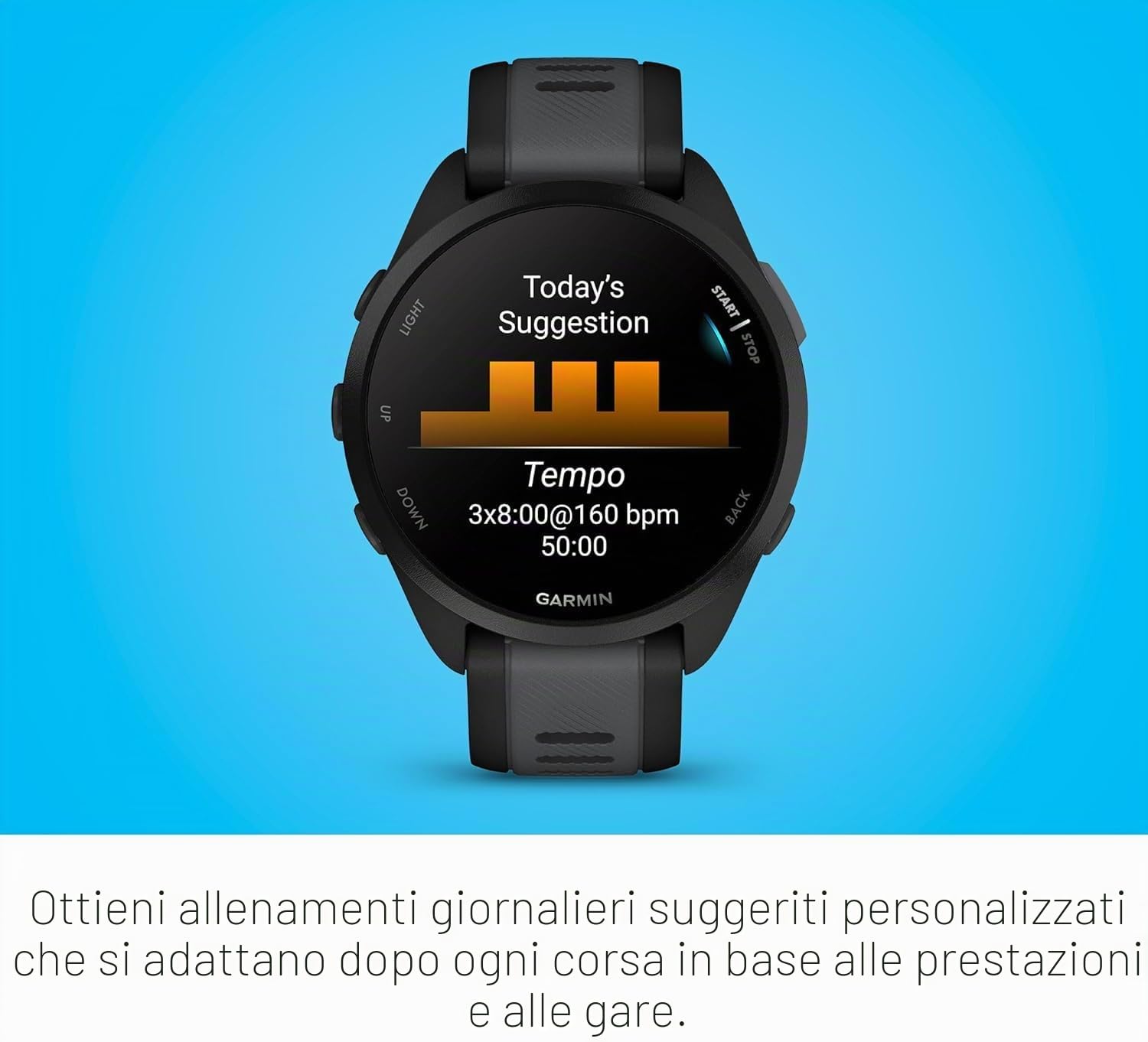 Garmin Forerunner 165, Smartwatch per la corsa, 43mm, GPS, Cardio, VO2max, Report mattutino, HRV Status, Training Readiness, Pay (Mist Grey & Whitestone) (Ricondizionato)