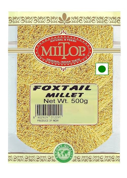 Image of Miltop Unpolished Millets Natural Grains Combo 2500g | Foxtail | Kodo | Proso | Little | Barnyard 500 g Each