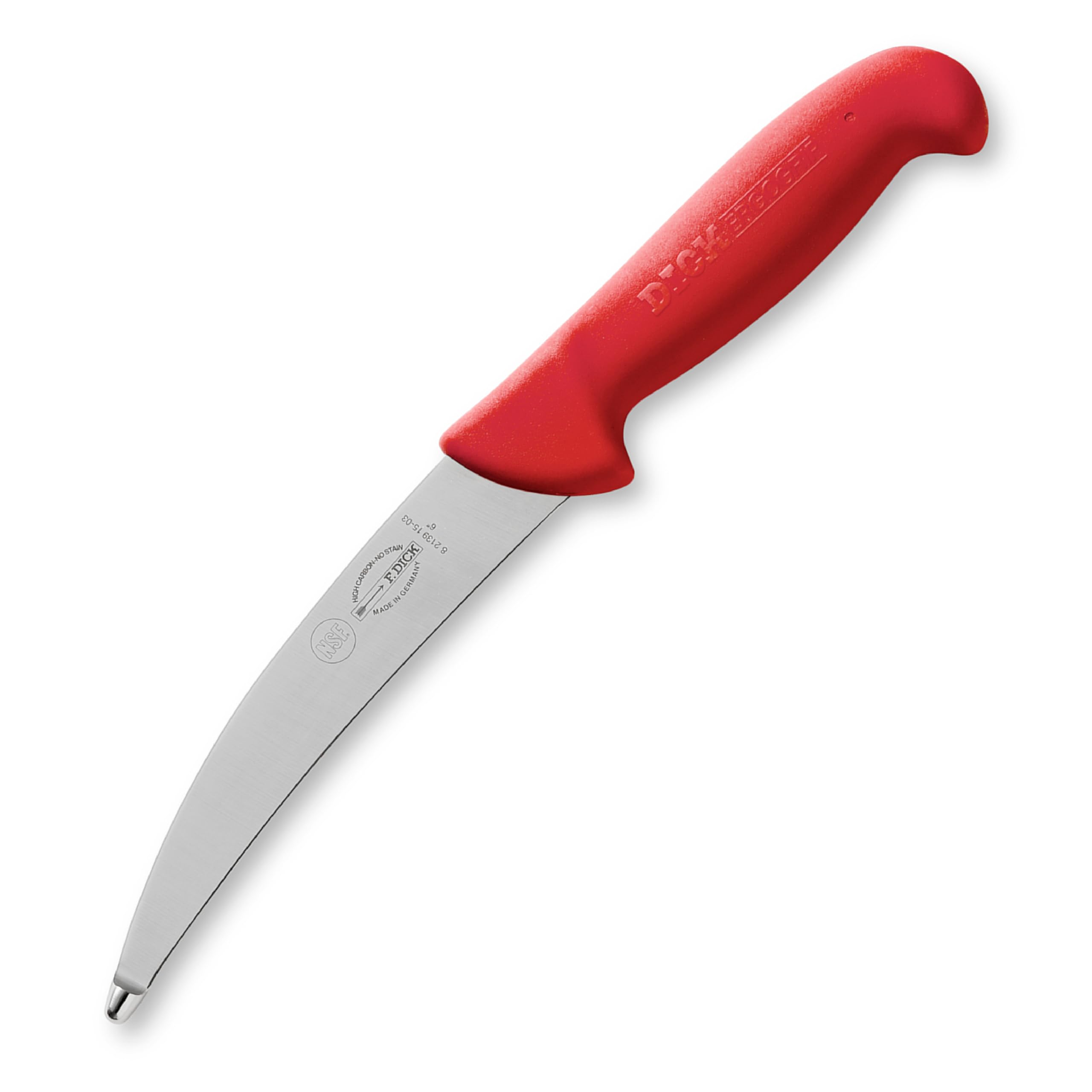 Dick ErgoGrip Skinner Messer – Rot, Klingenlänge 15 Cm, Aus CMV-Stahl, Spülmaschinenfest, Made In Germany
