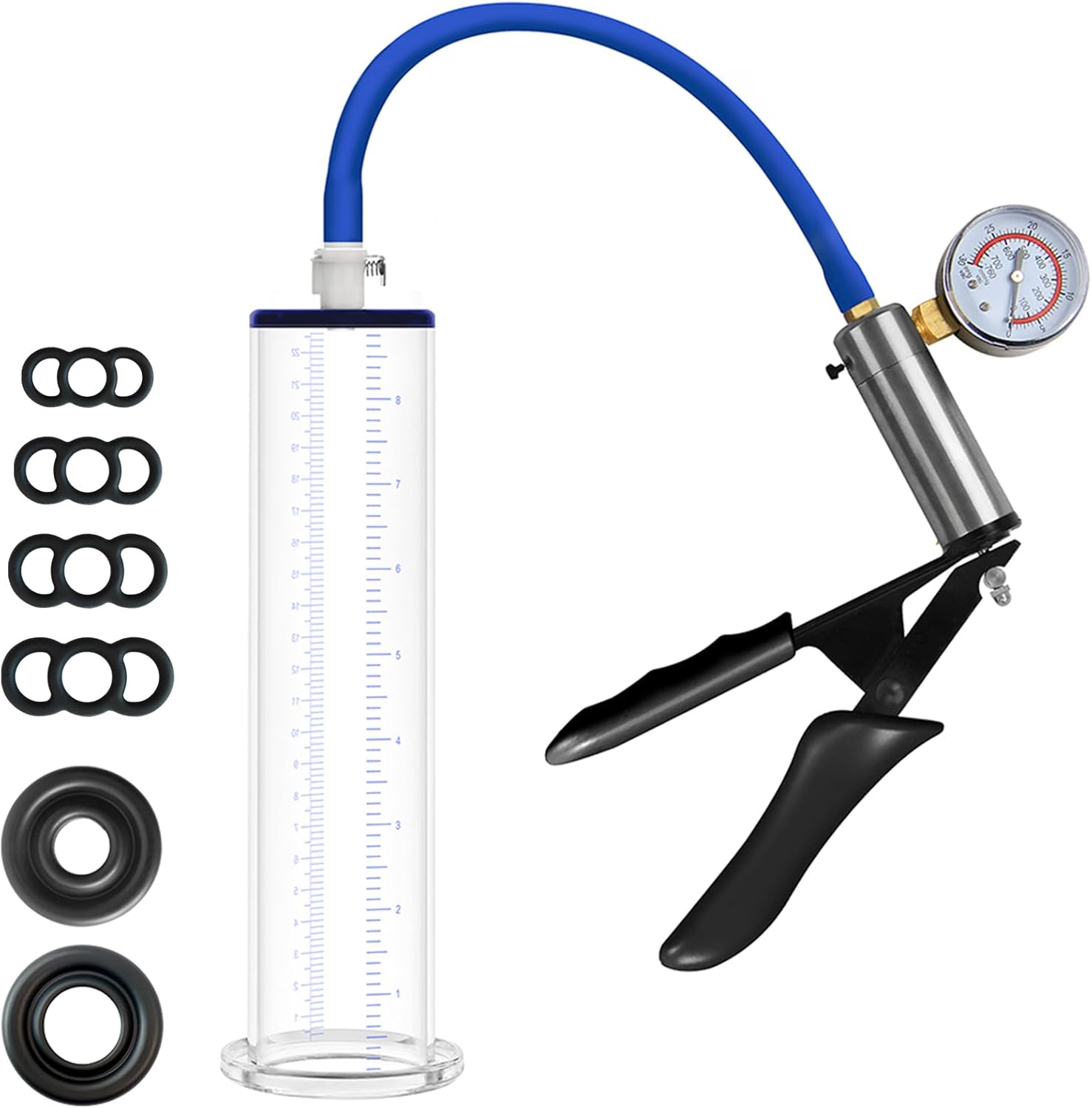 Penis Pump with Pressure Gauge,9 x 1.75 Inch Cylinder,1 Silicone Sleeves, Penis Enlargement DeviceSex Toys - Male Sex Toys for Men, Adult Toys for Men