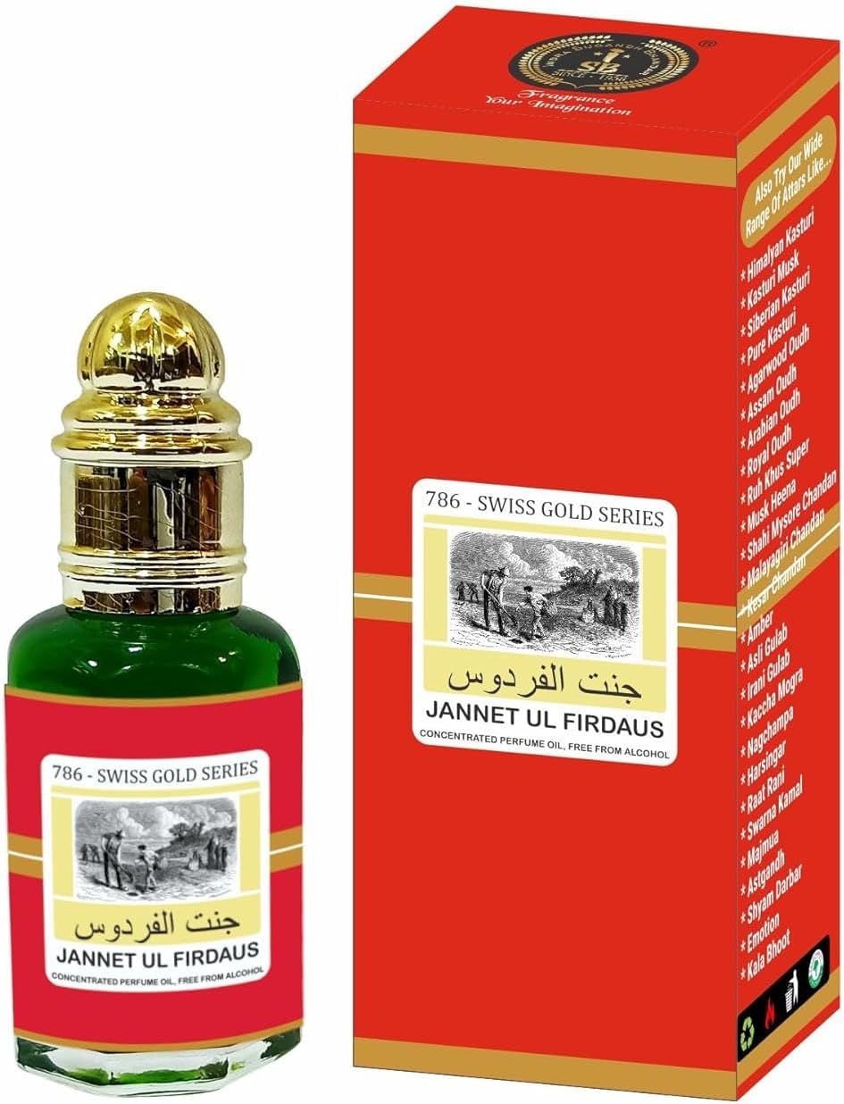 INDRA SUGANDH BHANDAR Jannat-E-Firdaus Firdos 12ml Roll-On Swiss Gold Perfume Oil for Men | Long Lasting | Alcohol Free