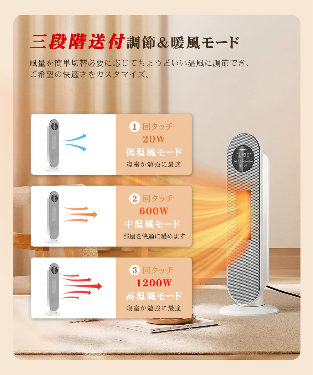 2018　電気ヒーター暖房器具 省エネ セラミックファンヒーター 1200W Amazon | Anktec ヒーター セラミックヒーター 【1200W大風量速