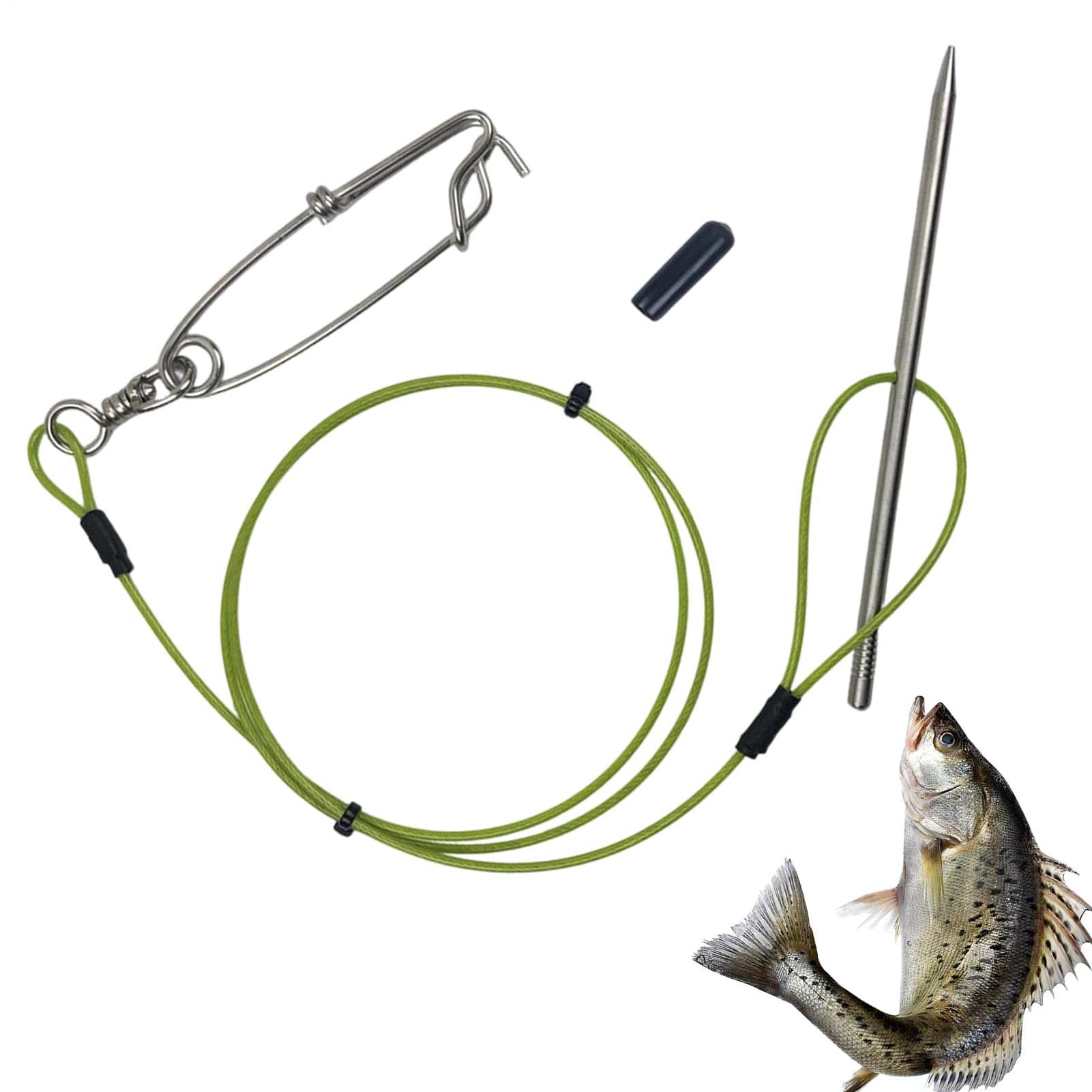 Soporte de cable de acero inoxidable Fishstring de 3,94 pies para pesca de mariscos 8