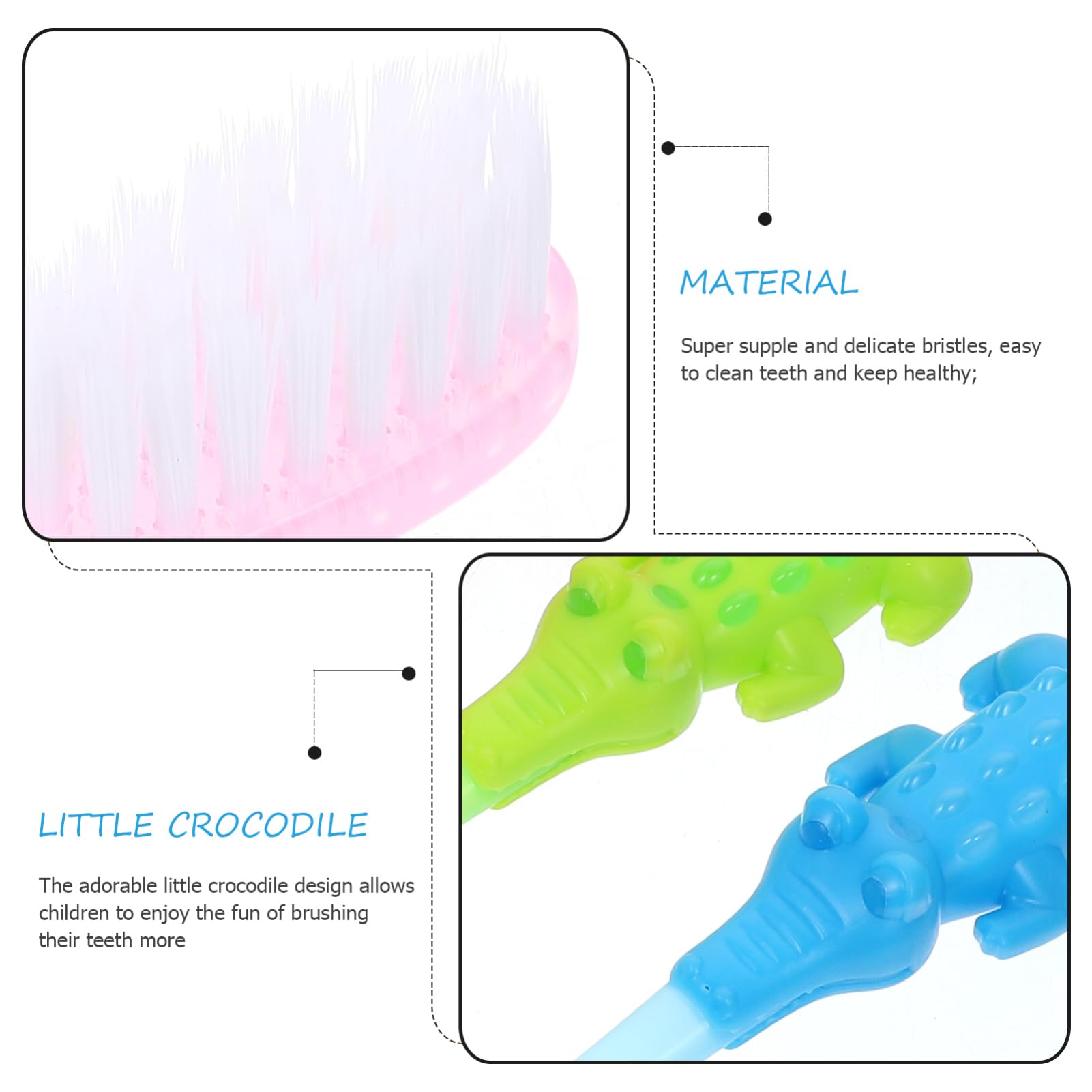 Healeved 3 Set Adorabili Spazzolini Da Denti Per Ragazzi E Ragazze Setole Morbide 3-12 Anni Igiene Orale Per Bambini Set Di Denti Da Cartone Animato 8 Pezzi * 3