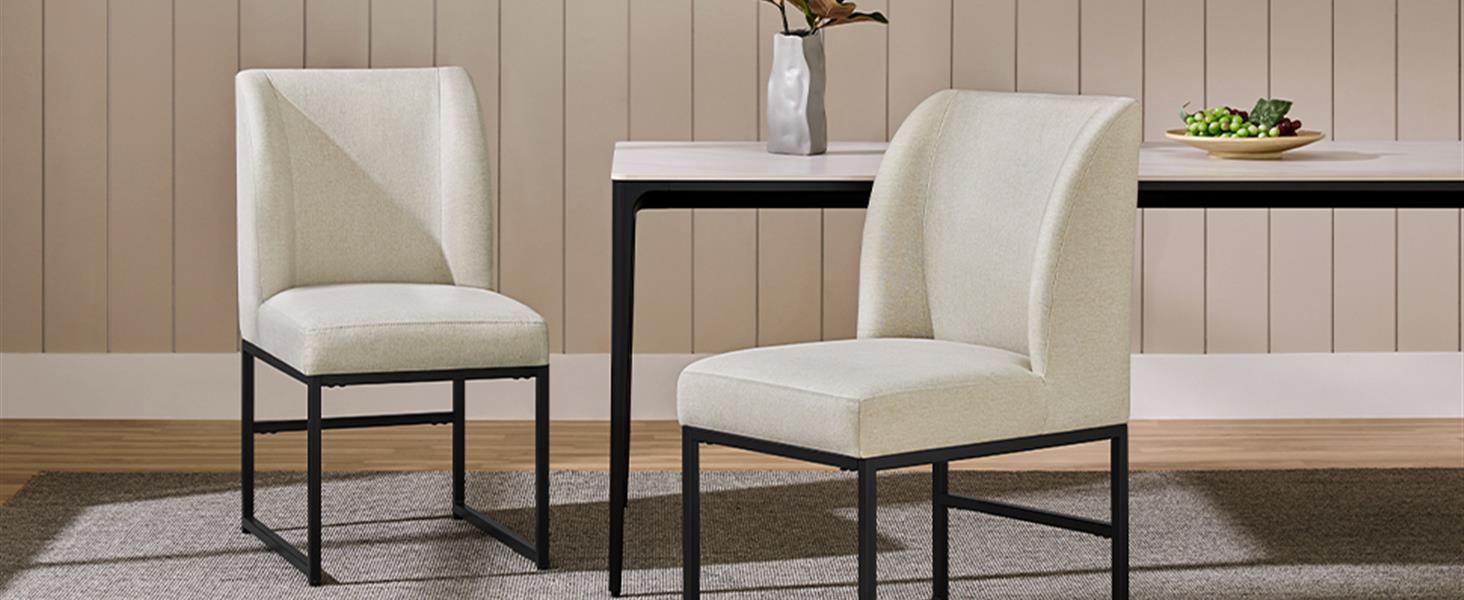 Amazon.com - Yaheetech Upholstered Dining Chairs Set of 2 Modern