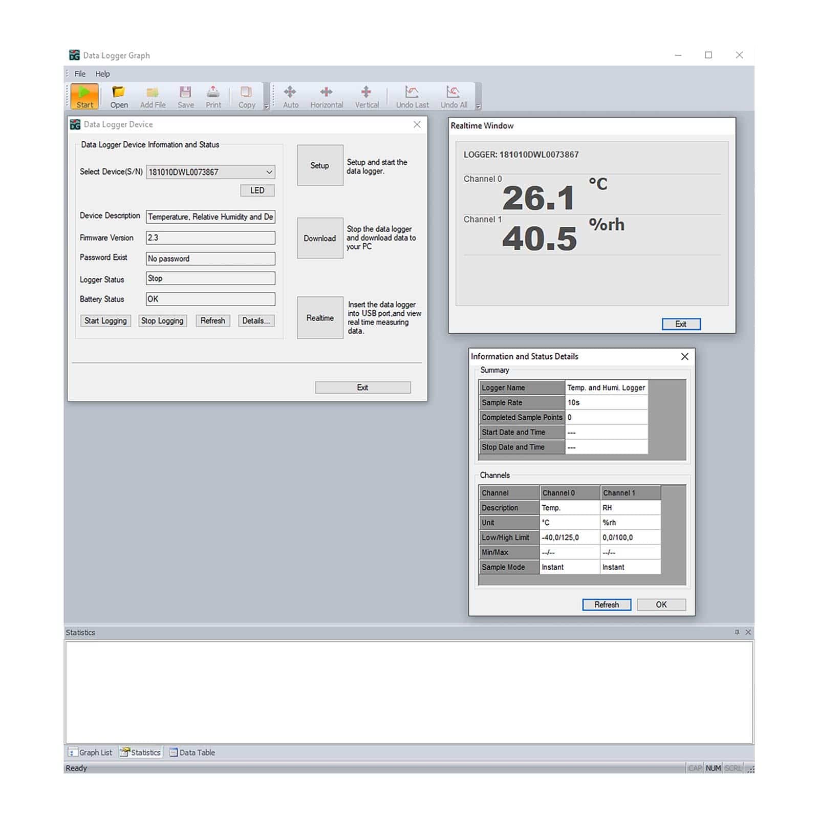 Steinberg Systems Data Logger Para Temperatura y Humedad Datalogger SBS-DL-123E (LCD - de (-40) a +125 °C - de 0 a 100% rH, Sensor externo)