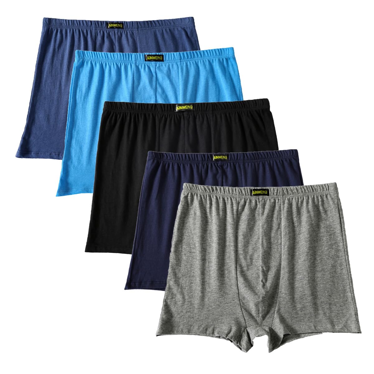 – 5 Pack Men's Boxer Shorts Underwear,Plus Size Cotton Boxer Brief, Classic Loose Fit Soft Stretchy Trunks with Pouch,S-3XL