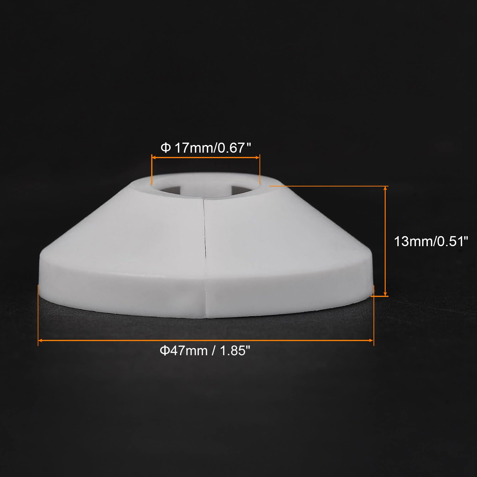 TOP-VIGOR 10pcs 17mm Pipe Cover Decoration, Click-in PP Plastic Escutcheon Pipe Collar for Water Pipe Drain Line - Image 2