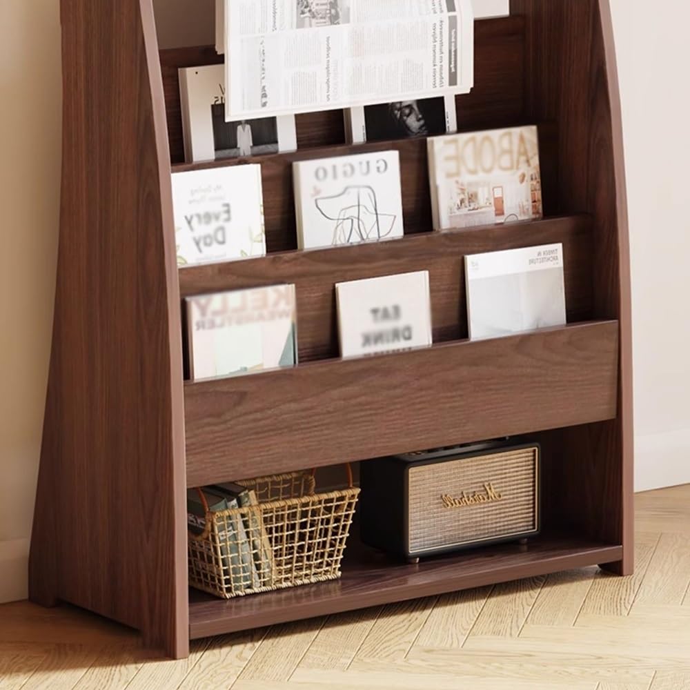 Zeitschriftenständer Zeitungsboden Broschüre Journal Bücherregal Magazin Zeitungsständer Aufbewahrungsinformationen Display Racks(Warm White)