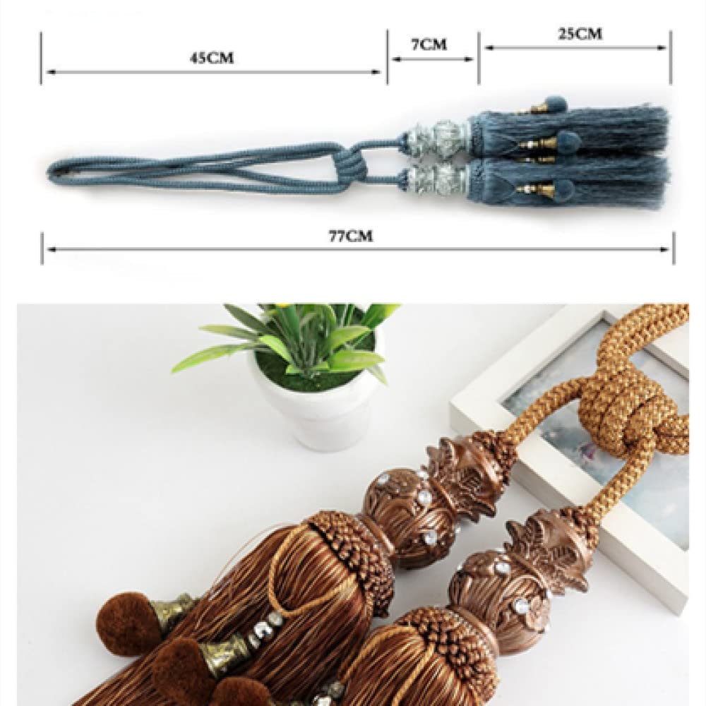 Youther Rideau Corde Européenne Double Boule Rideau Boucle Sangle Suspendue Boule Crochet Glands Embrasse Dos Rideau Accessoires Décoration de La Maison, 10