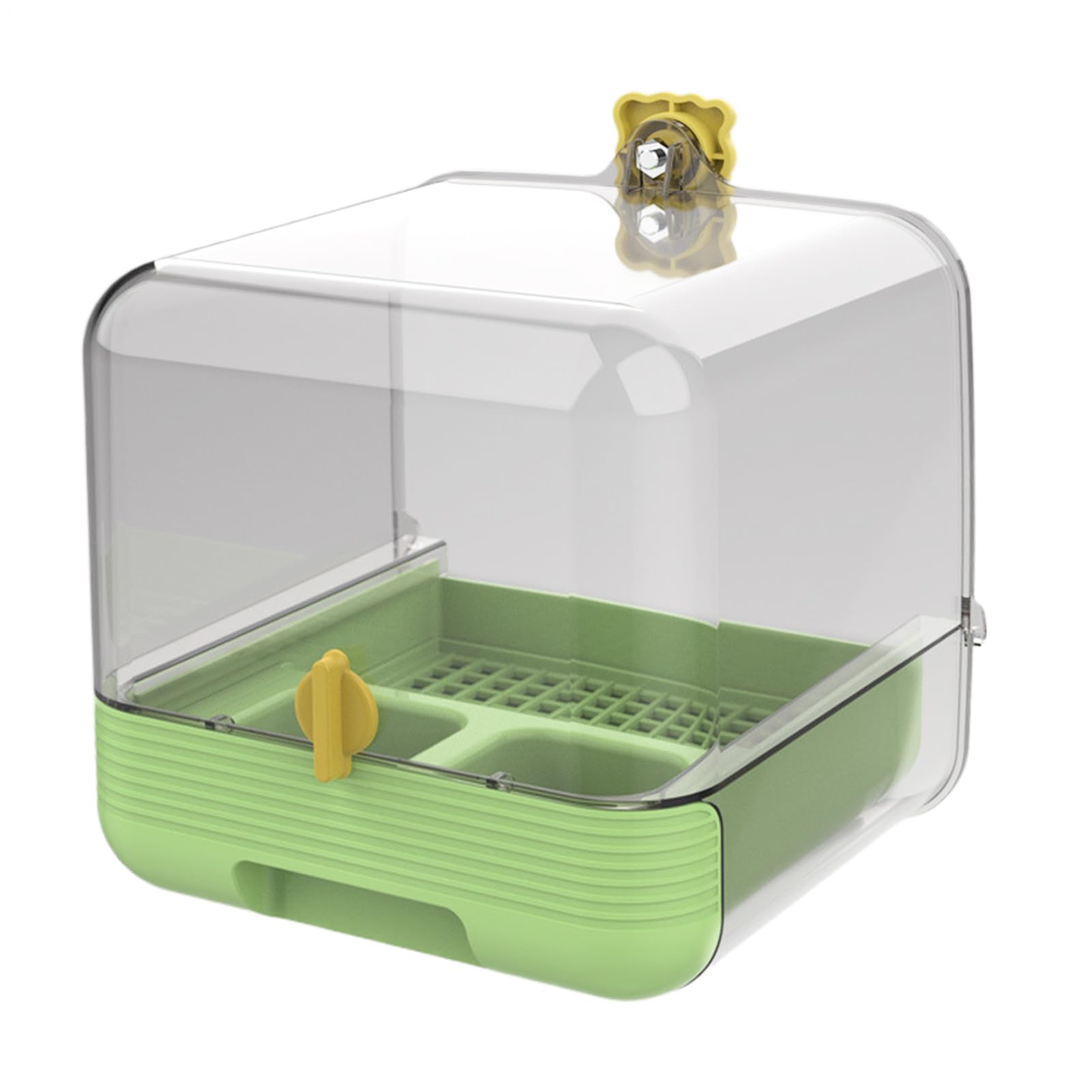 Euyehn Parrot Bath - Pull-out Parrot Feeder | Quick Cleaning Transparent Bathtub 2 in 1 Bowl for Pet Inside Yard Indoor Garden Deck