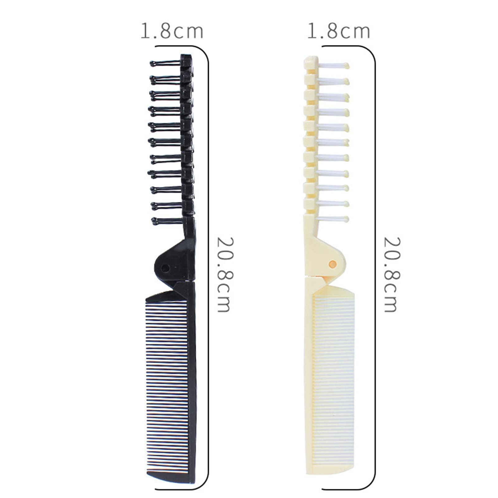 DieffematicSZ Grzebień Plastic Folding Comb Hair Comb Plate Hair Comb Modelling Comb Close Tooth Comb Travel Compact And Portable (Color : Schwarz)