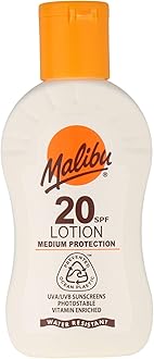 Malibu Sun SPF 20 Lotion, Medium Protection Sun Cream, Water Resistant, Vitamin Enriched, 100ml