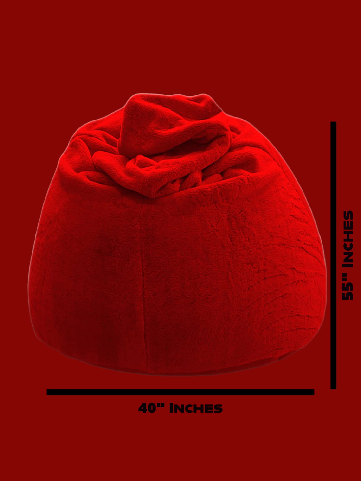 Mollismoons Bean Bag XXXL Size for Adults & Kids Fur bin Bag Luxury Bean Bag Chair (Red, Bean Bag Without Beans Cover(Assembly Required)) 2