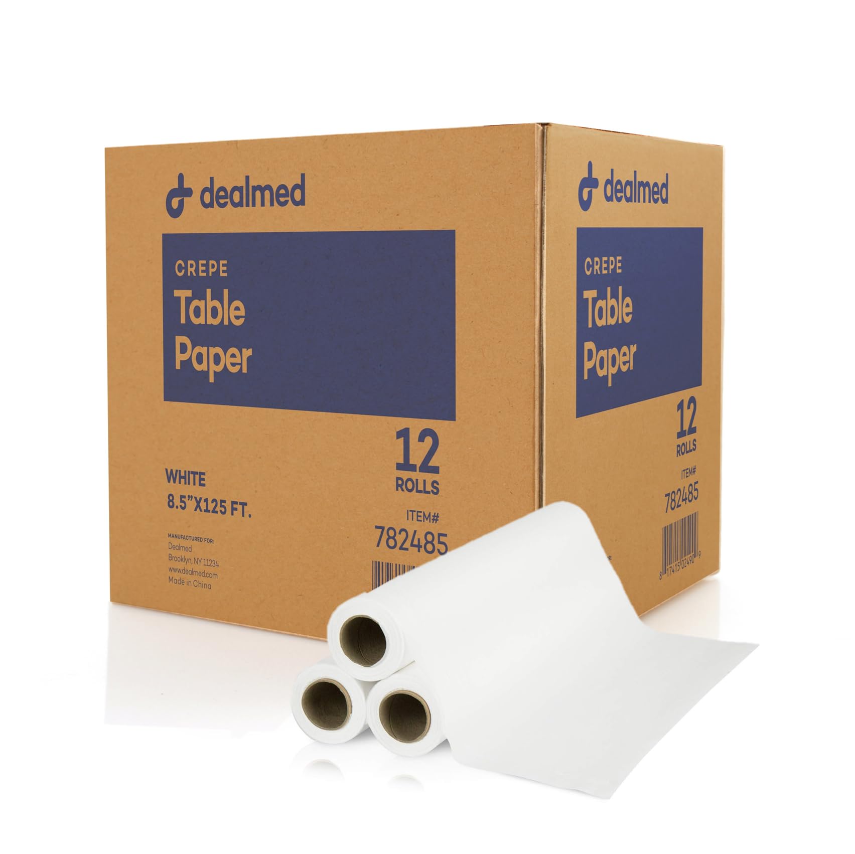 Dealmed Headrest Paper Cover - 8.5 in x 125 ft, Crepe, White, 12 Rolls — Amazon image 9