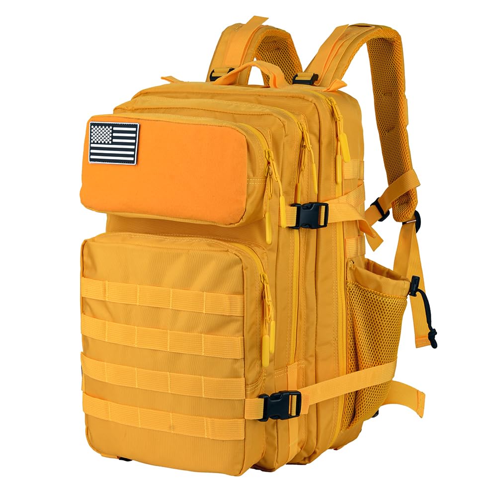 gracedon Tactical Backpack - Military Molle Bag 3 Days Pack for men and Women Large Assault Rucksack 25-45L (25L-yellow)