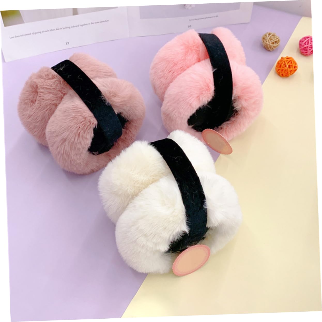 VANZACK Plush Ear Warmer Fleece Headband Earmuffs for Winter Outdoor Activities