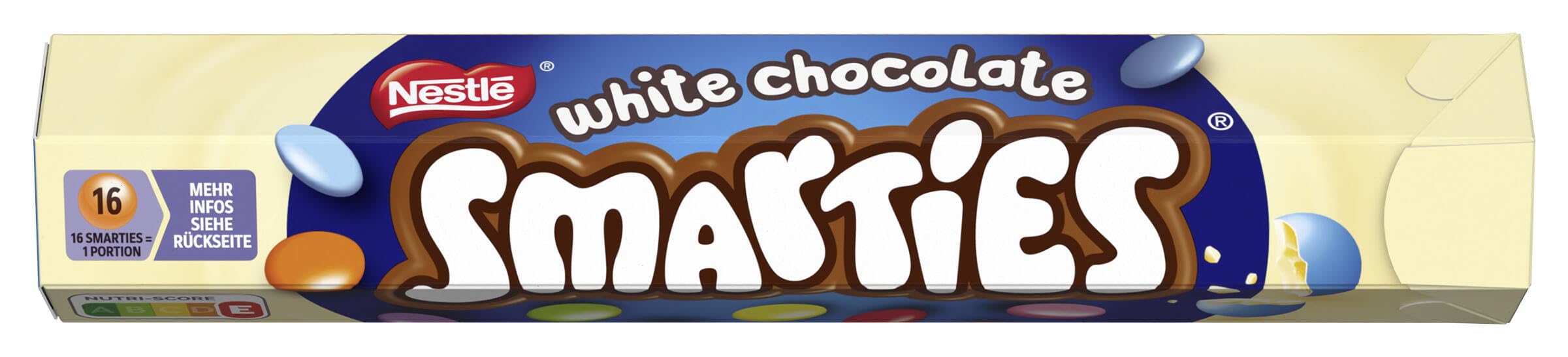 Nestlé SMARTIES White Chocolate Riesenrolle, bunte Schokolinsen, Hexagonrolle 20er Pack (20 x 120g)