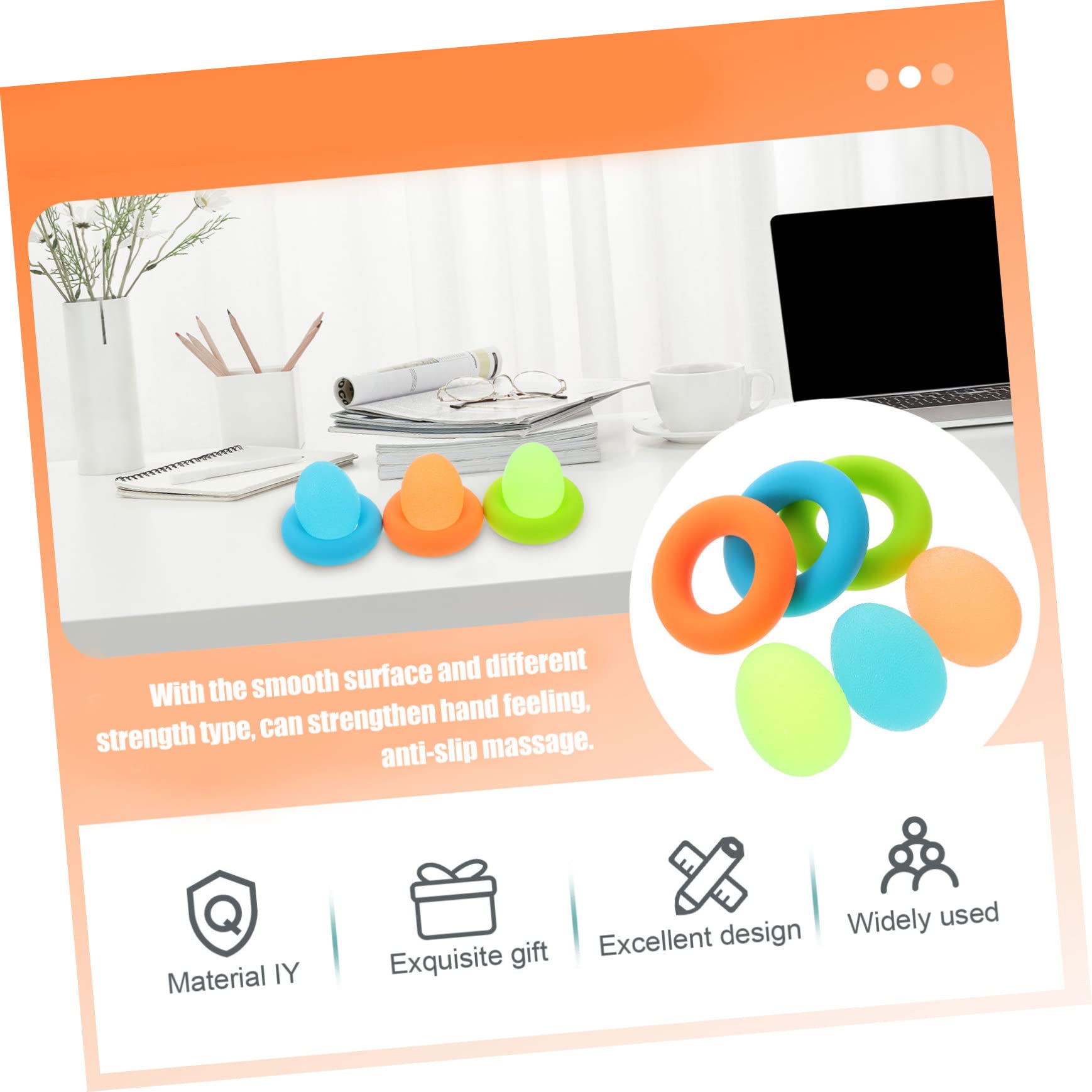 INOOMP Palline per Esercizi per Mani Impugnatura Rotonda Anelli per Esercizi Pressione Palline per Presa delle Mani per Fitness delle Dita Realizzate in Silicone