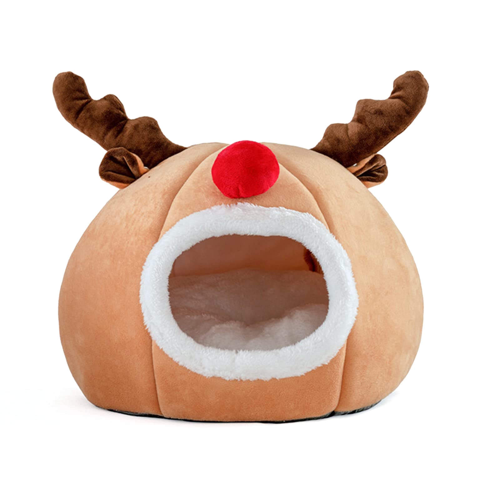 Hunde- & Katzenbett In Weihnachtsbaum-Form – Kuscheliges Plüschbett Mit Erhöhtem Rand (Größe M)