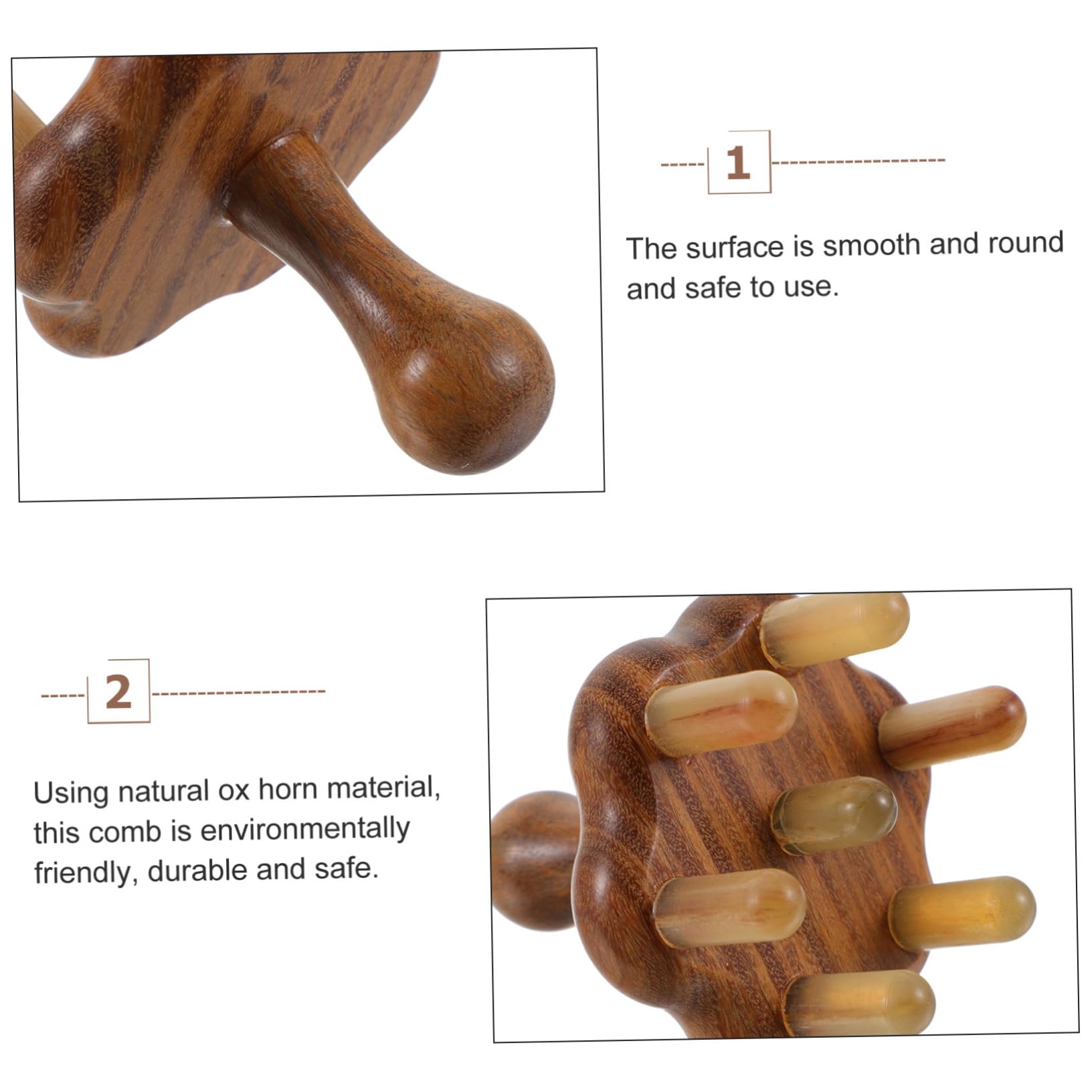 SOESFOUFU 1pc Massage Comb Scalp Massaging Brush Creative Massager Scraping Comb Massager Pocket Comb Scalp Massager Comb Curly Hair Comb Ox Horn Comb Body Massage Tools No Static Comb Horns