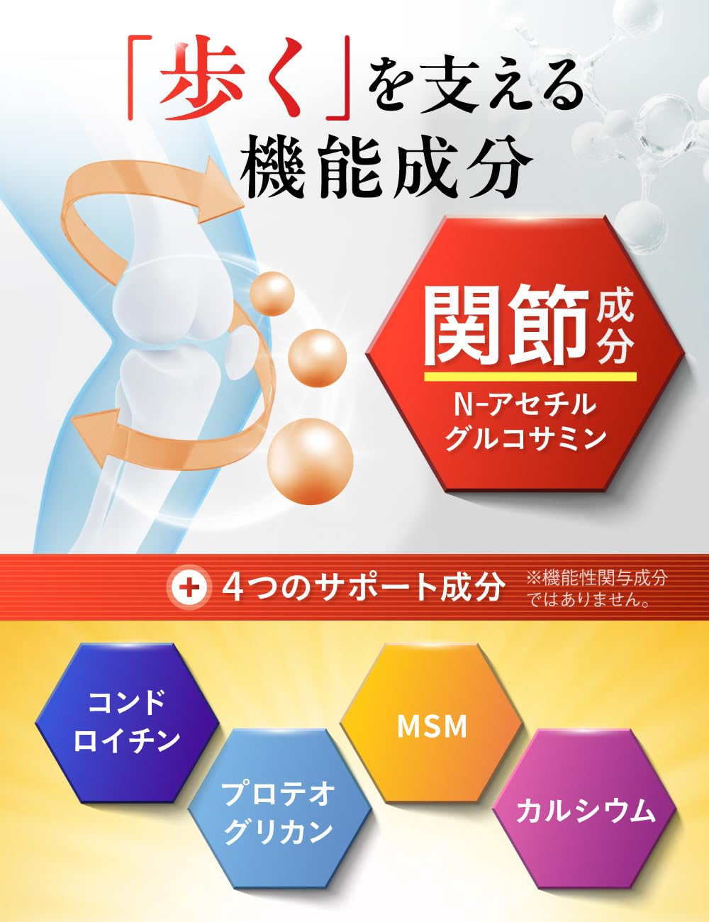 Amazon | 【3袋セット】グルコサミンサプリ ひざ楽ティブ ひざ関節の