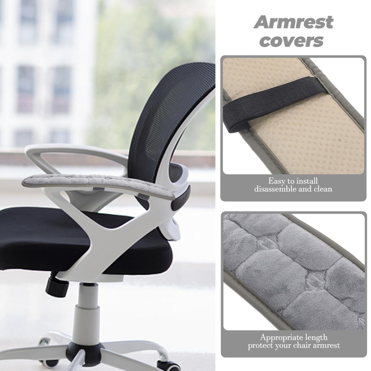 Operitacx 1 Paar Rollstuhl Armlehnen Polster 45cm Elastische Armauflage Mit Befestigungsbändern für Gartenstühle Büro Gamingstuhl Komfortabler Schutz