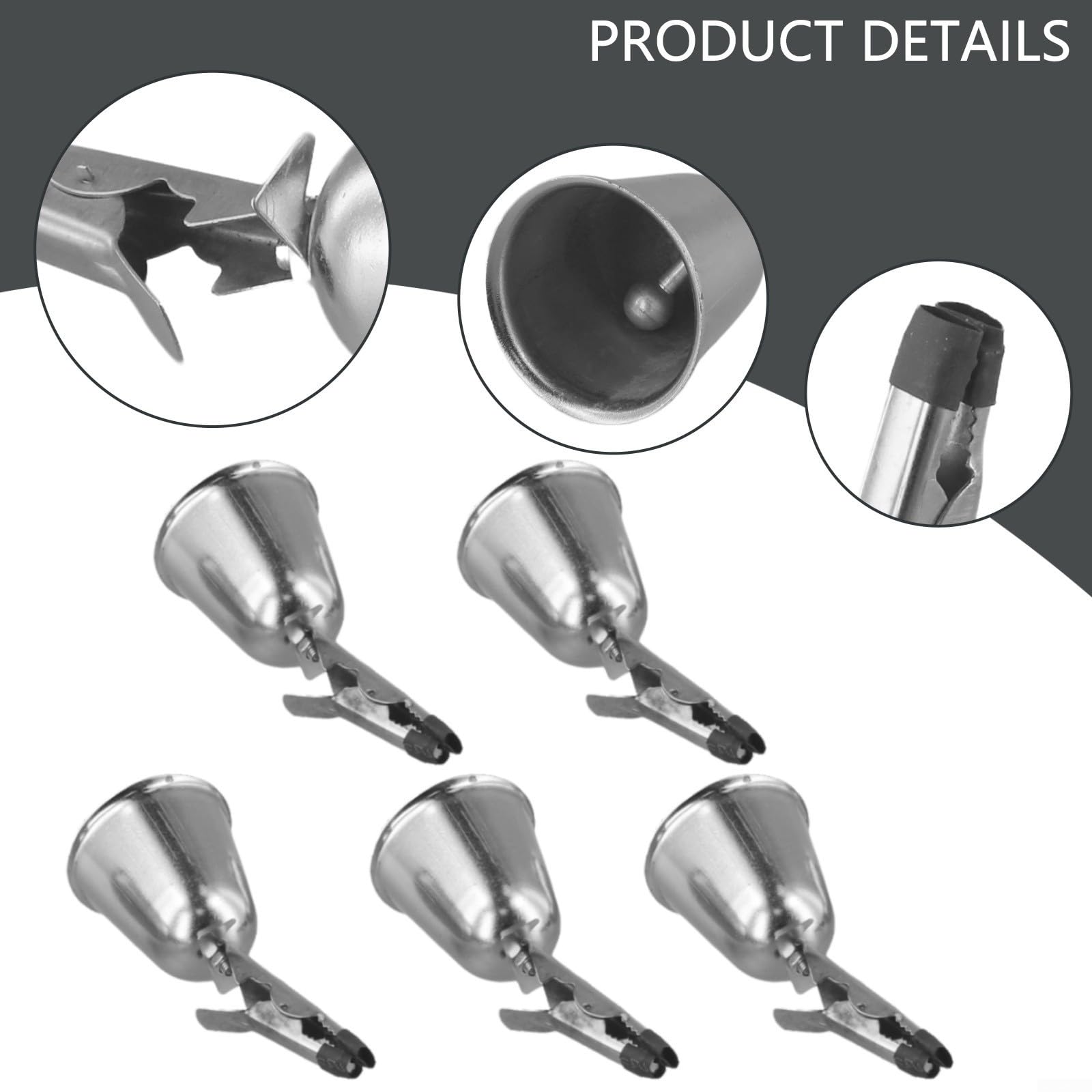 5 campanas de alarma de mordida de pesca, clips de metal para caña, ideal para pesca nocturna con alertas de sonido fuerte (pequeño)