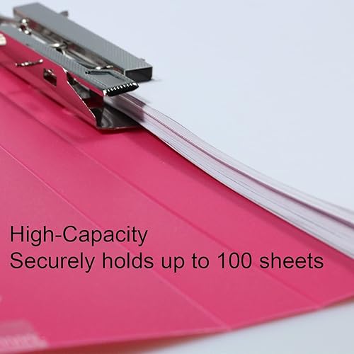 Vista 11 de Acocony Carpeta sin perforaciones con abrazadera, tamaño carta, 8.5 x 11 pulgadas, tapas de informe de plástico, color azul acuoso, paquete de 6