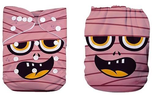 Miniatura 10 de Pañal de tela de bolsillo, reutilizable, lavable, regalo de vacaciones de Halloween (árbol de Navidad rosa) Árbol de Navidad