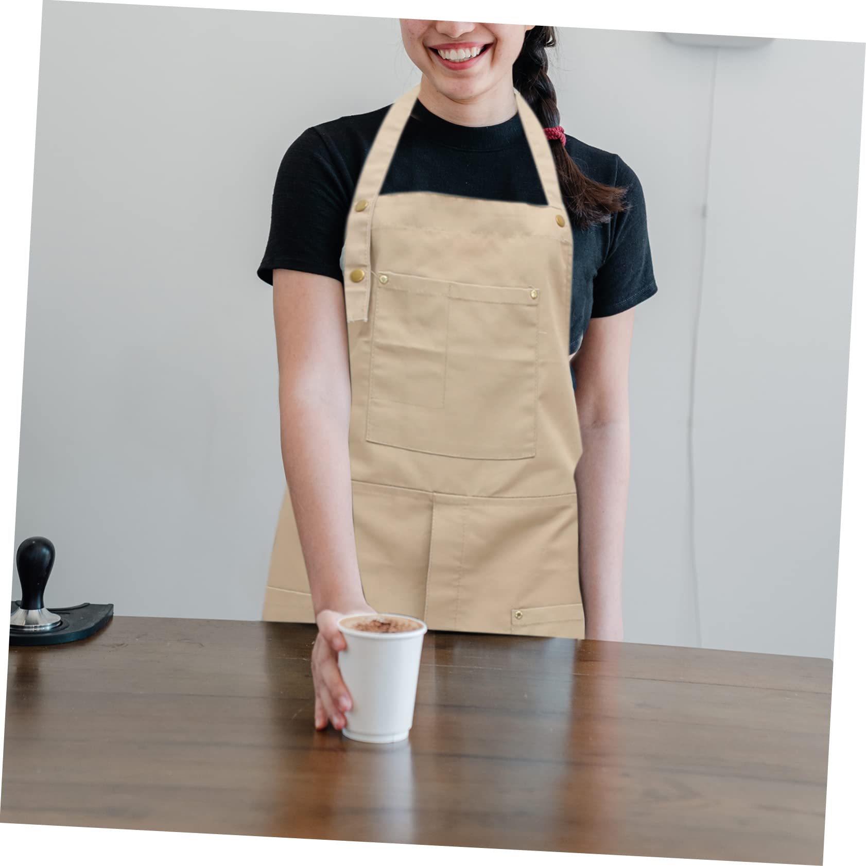 Tablier de Poterie en Toile Kaki avec Poches, Anti-huile