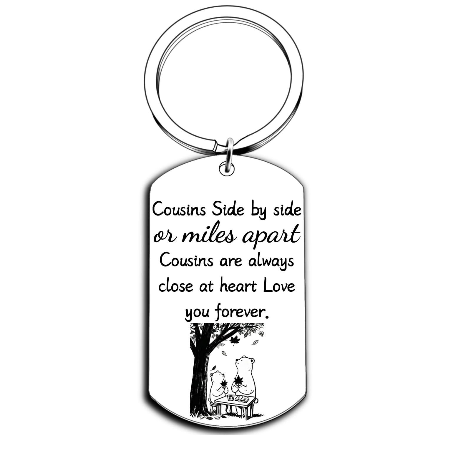 QuLuvaeri Cousin Gifts Inspirational Charm, Cousin Christmas Birthday Gift, Personalised Cousin Keyring Keychains For Women Men, Girls Boys Birthday Christmas Long Distance Gifts