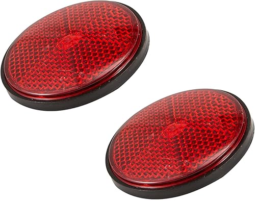 Reflectores de motocicleta, accesorios de motocicleta, reflector redondo para motocicleta, reflector de plástico rojo universal de montaje de