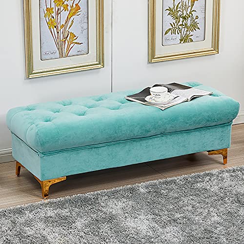 Banco otomano de almacenamiento, almacenamiento tapizado de terciopelo para dormitorio y sala de estar, banco de zapatos multifuncional