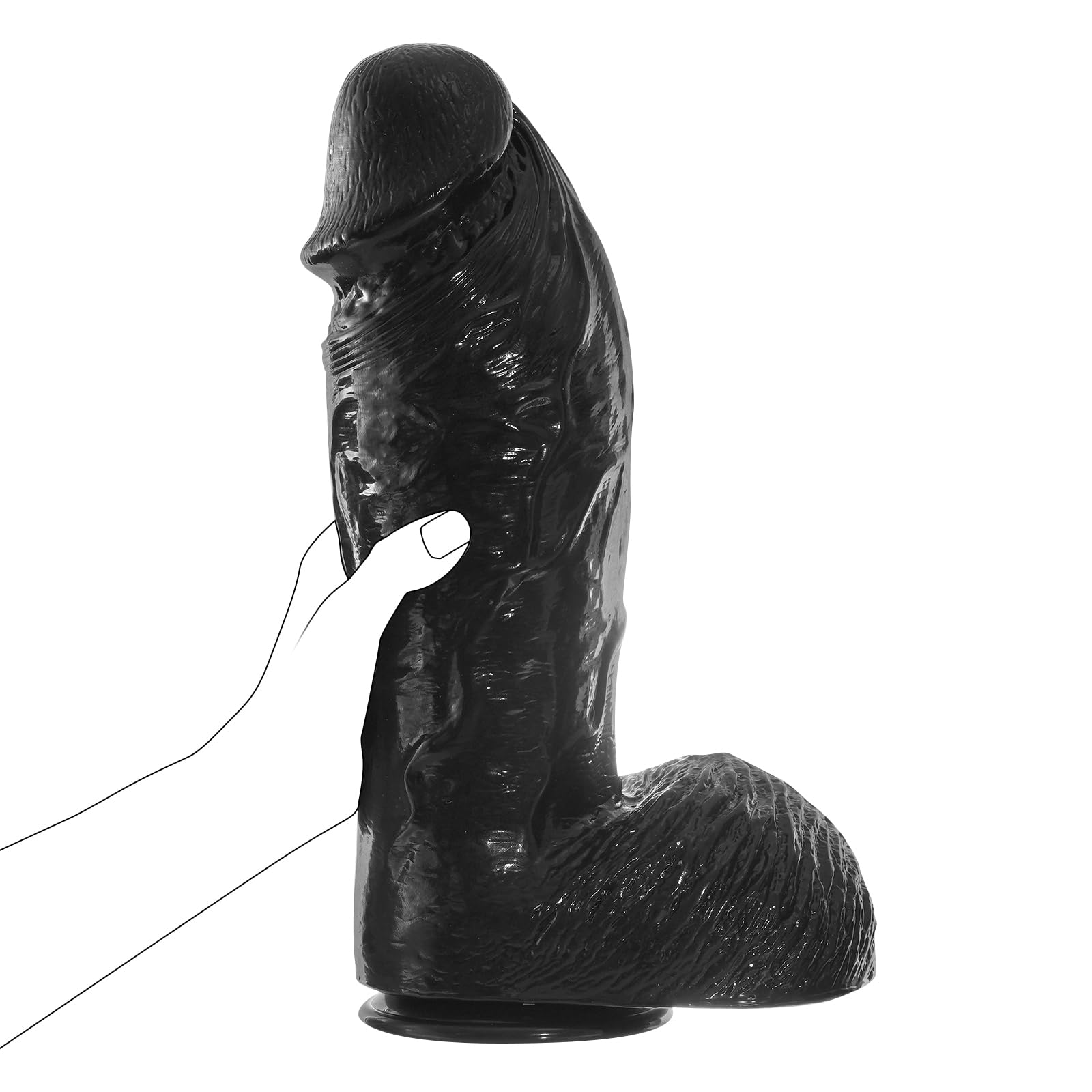Realistic Big Black Dildo Sex Toy, Huge Dildos for Anal Clit G-Spot