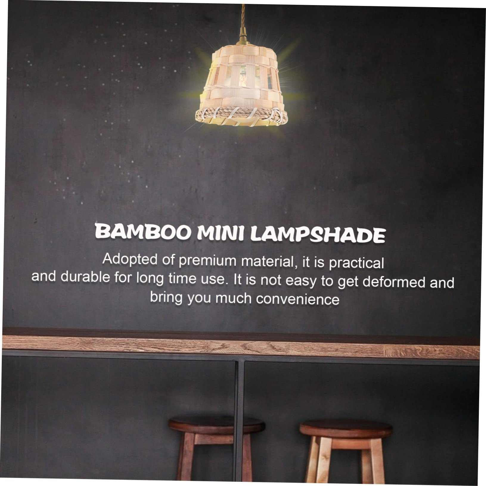 VILLCASE 2 Set Paralume Bamboo Naturale Per Lampada Sospensione Copertura Rustica Per Camera Ristorante E Da Pranzo 4 Pezzi*2